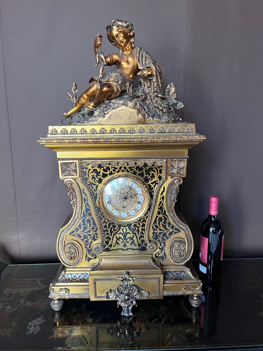 Importante Pendule De Style Louis XIV Mouvement à Carillon (hauteur :80cm
