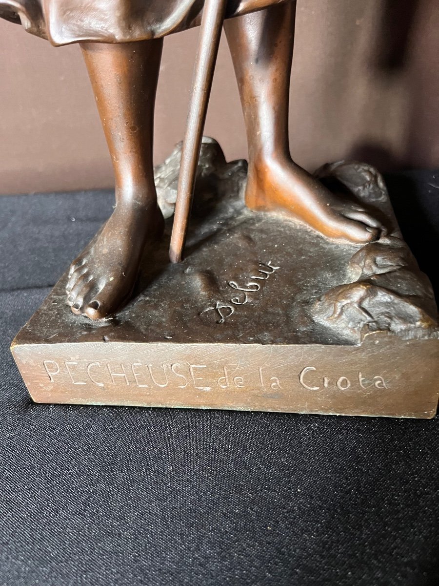 Marcel Debut Bronze Sculpture Representing The Fisherwoman Of La Ciotat -photo-4