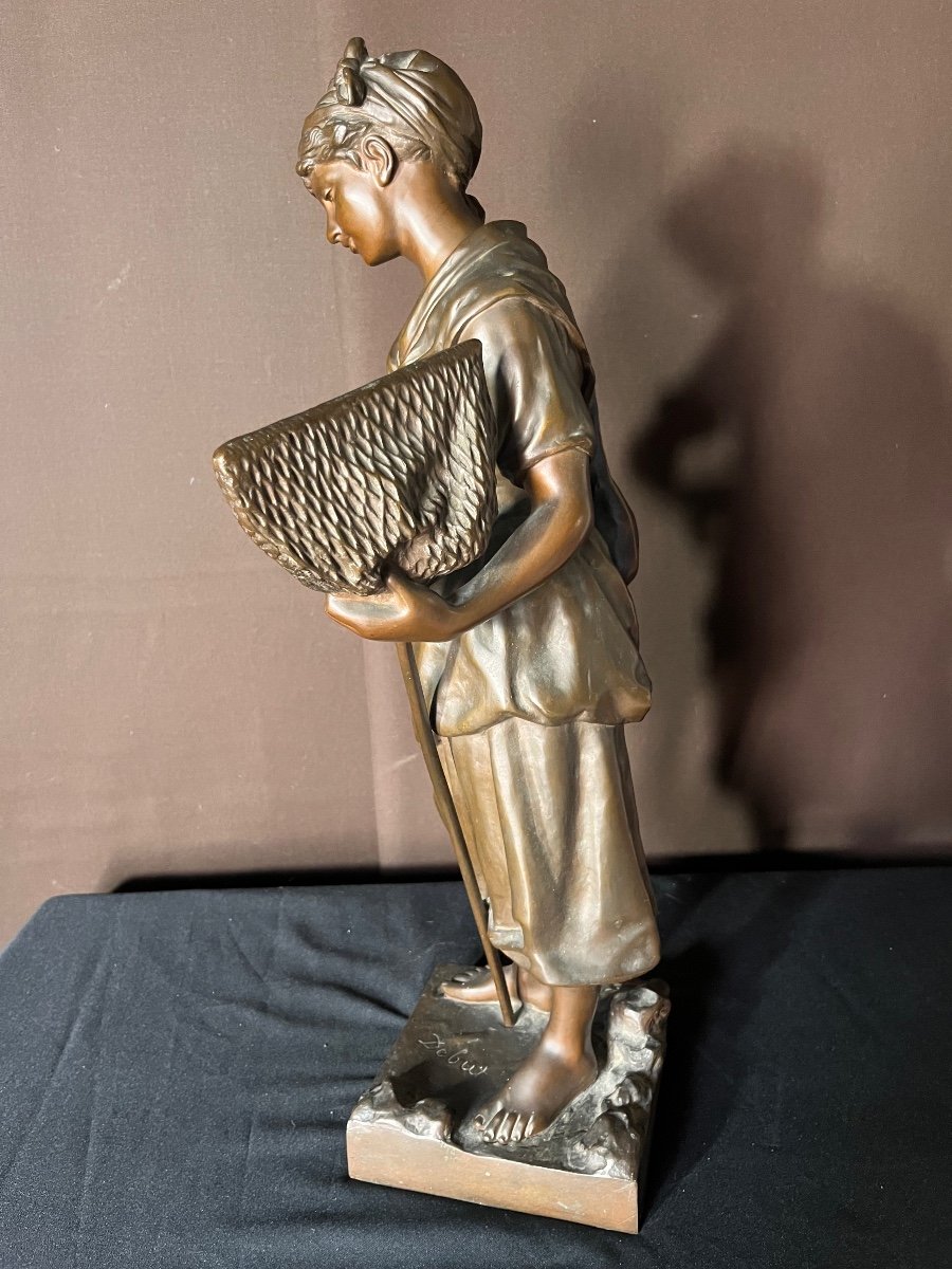 Marcel Debut Bronze Sculpture Representing The Fisherwoman Of La Ciotat -photo-4
