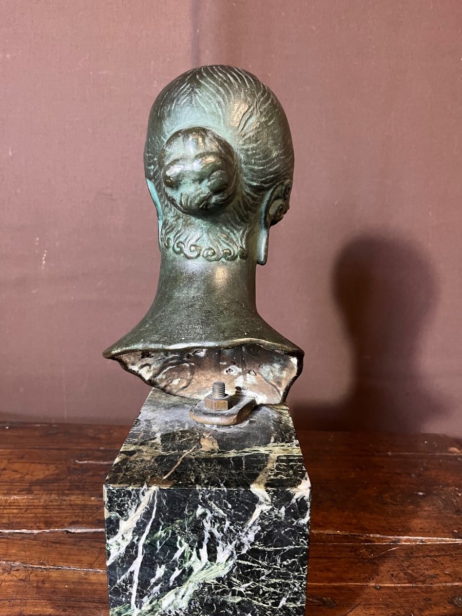 Bronze Bust Of A Young Woman In Antique Style -photo-4