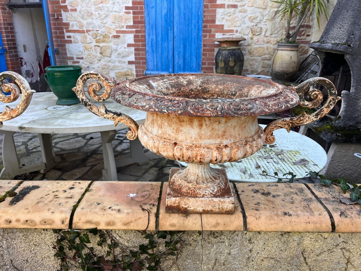 Pair Of Medici Cast Iron Vases -photo-3