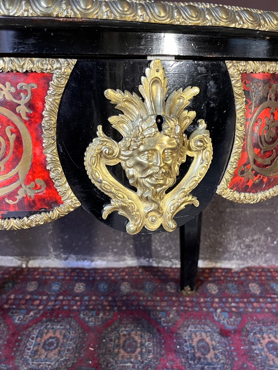 Importante Table Boulle Dessus De Marbre -photo-2