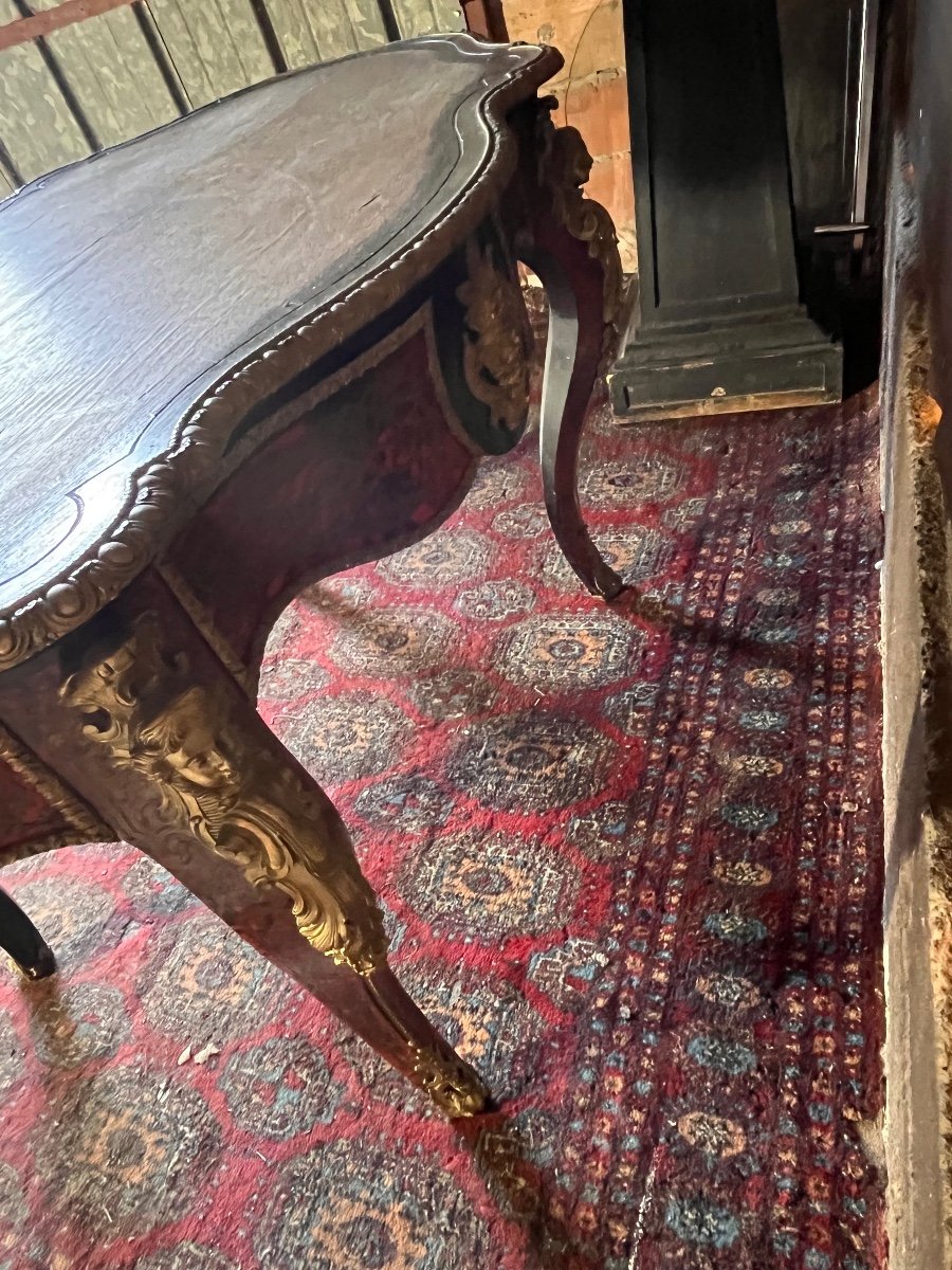 Importante Table Boulle Dessus De Marbre -photo-6