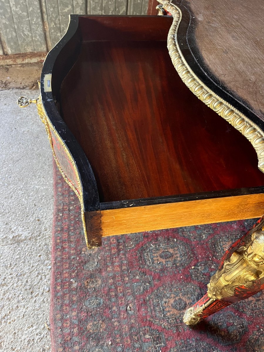 Importante Table Boulle Dessus De Marbre -photo-8