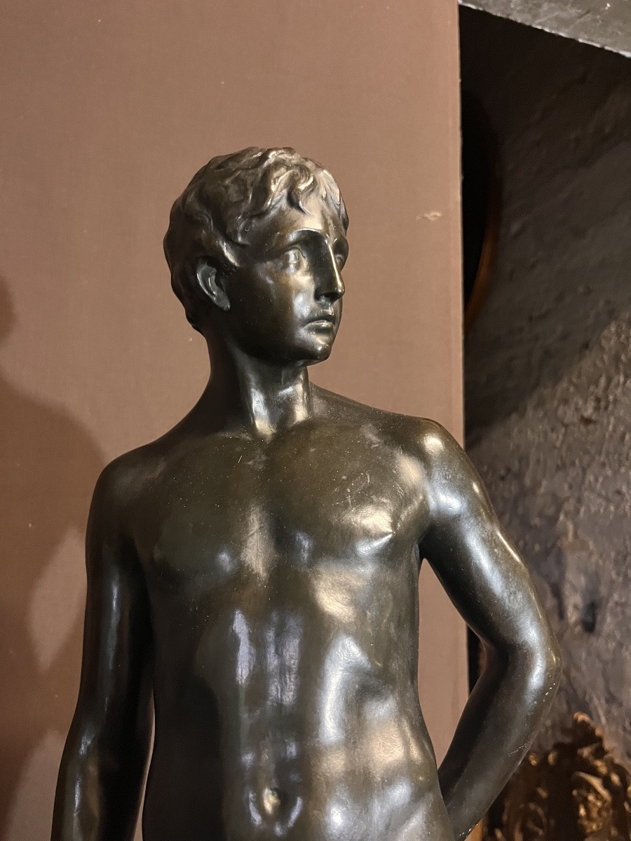 Victor Heinrich Seifert (1870-1953) Jeune Homme Dénudé En Bronze -photo-2