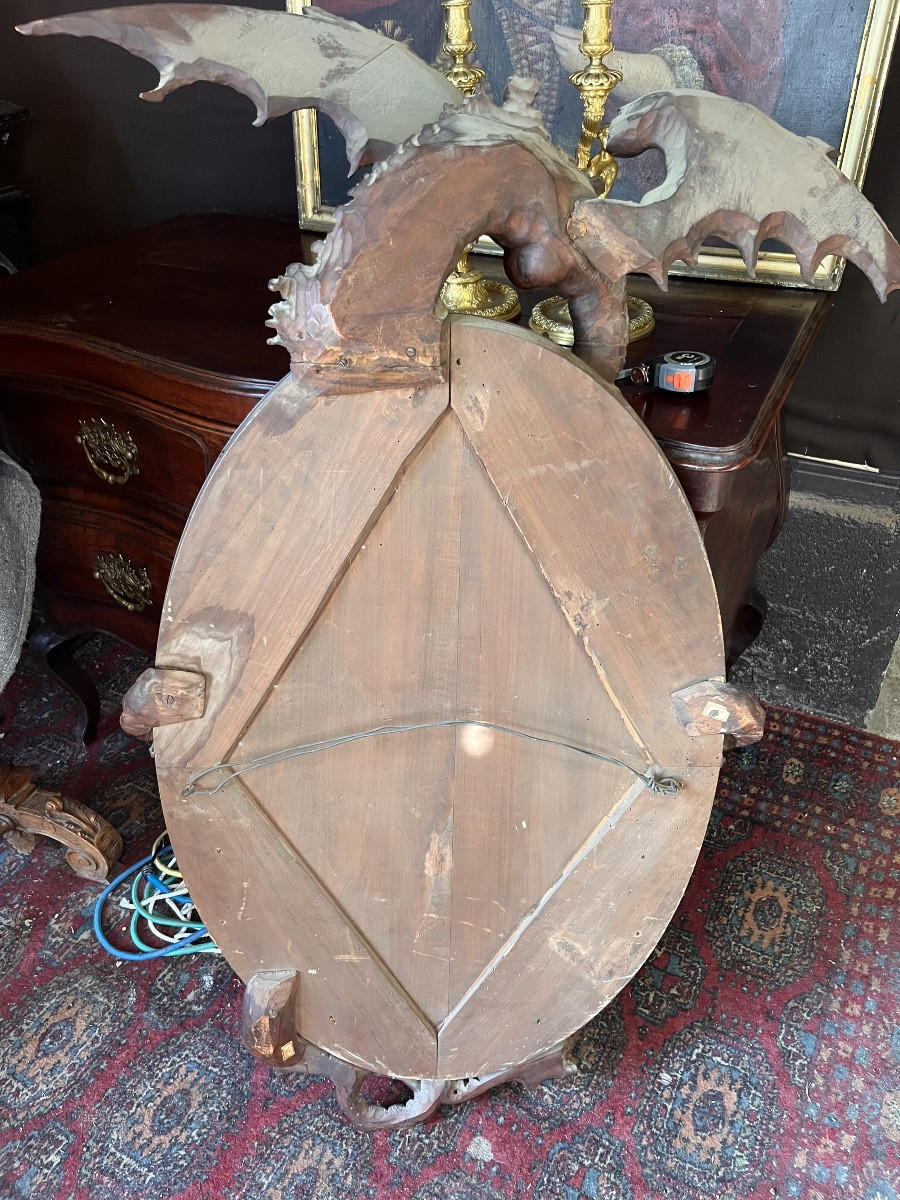 Important Miroir à Décor De Dragon -photo-2