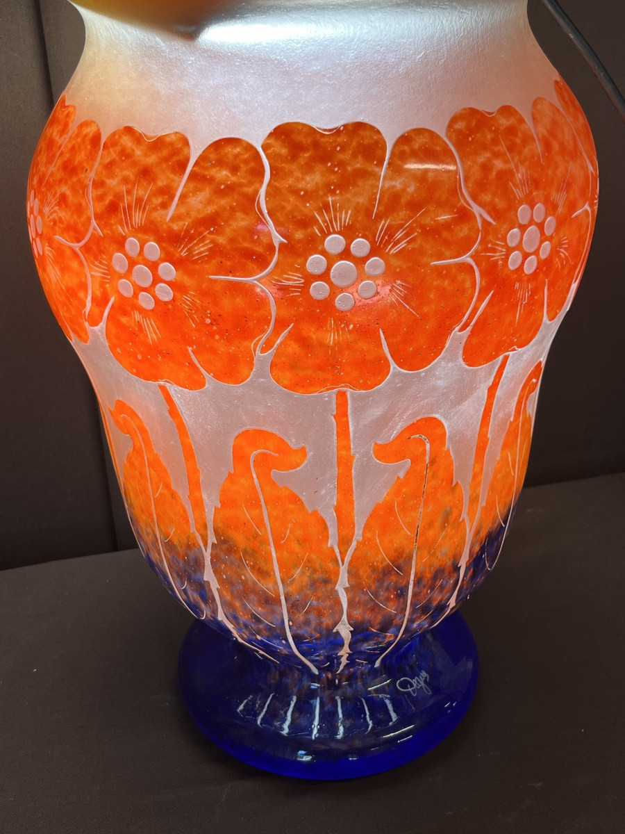 Important Degué Glass Paste Vase-photo-4