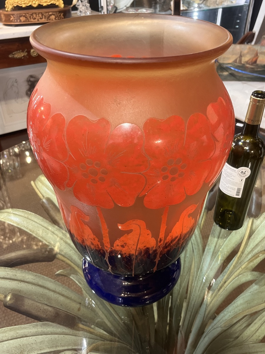 Important Degué Glass Paste Vase-photo-4
