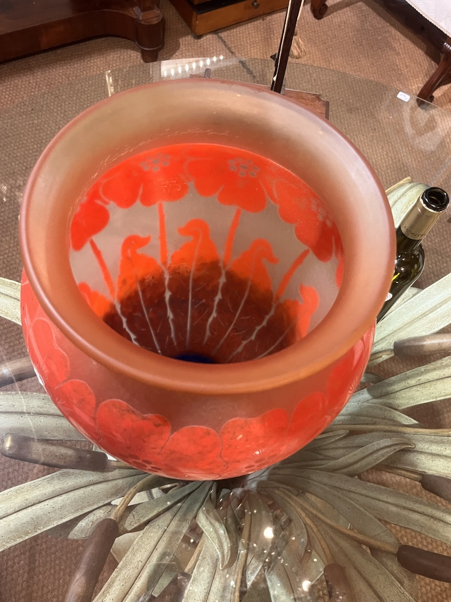 Important Degué Glass Paste Vase-photo-5