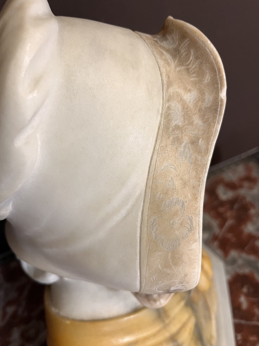 Art Deco Alabaster Bust Of A Young Girl -photo-4