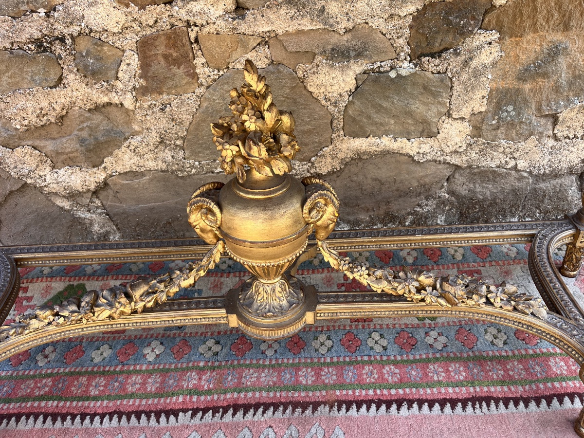 Louis XVI Style Four-legged Console In Gilded Wood -photo-3