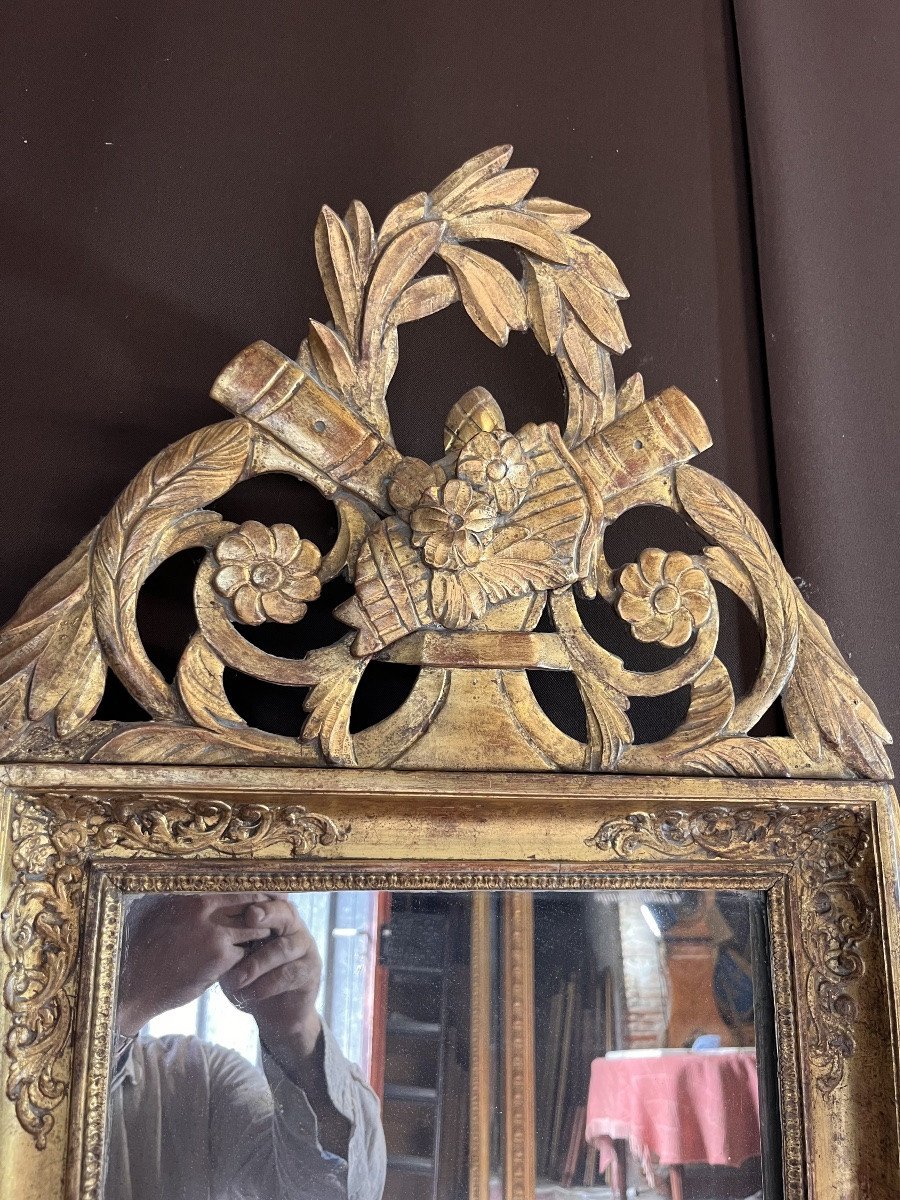 Petit miroir bois doré début XIXe -photo-2