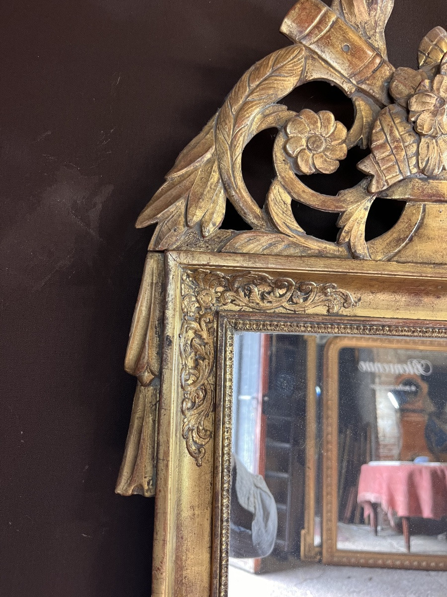 Petit miroir bois doré début XIXe -photo-3