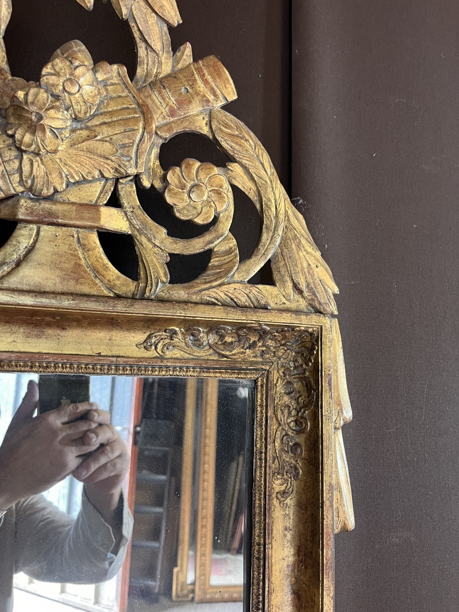 Petit miroir bois doré début XIXe -photo-2