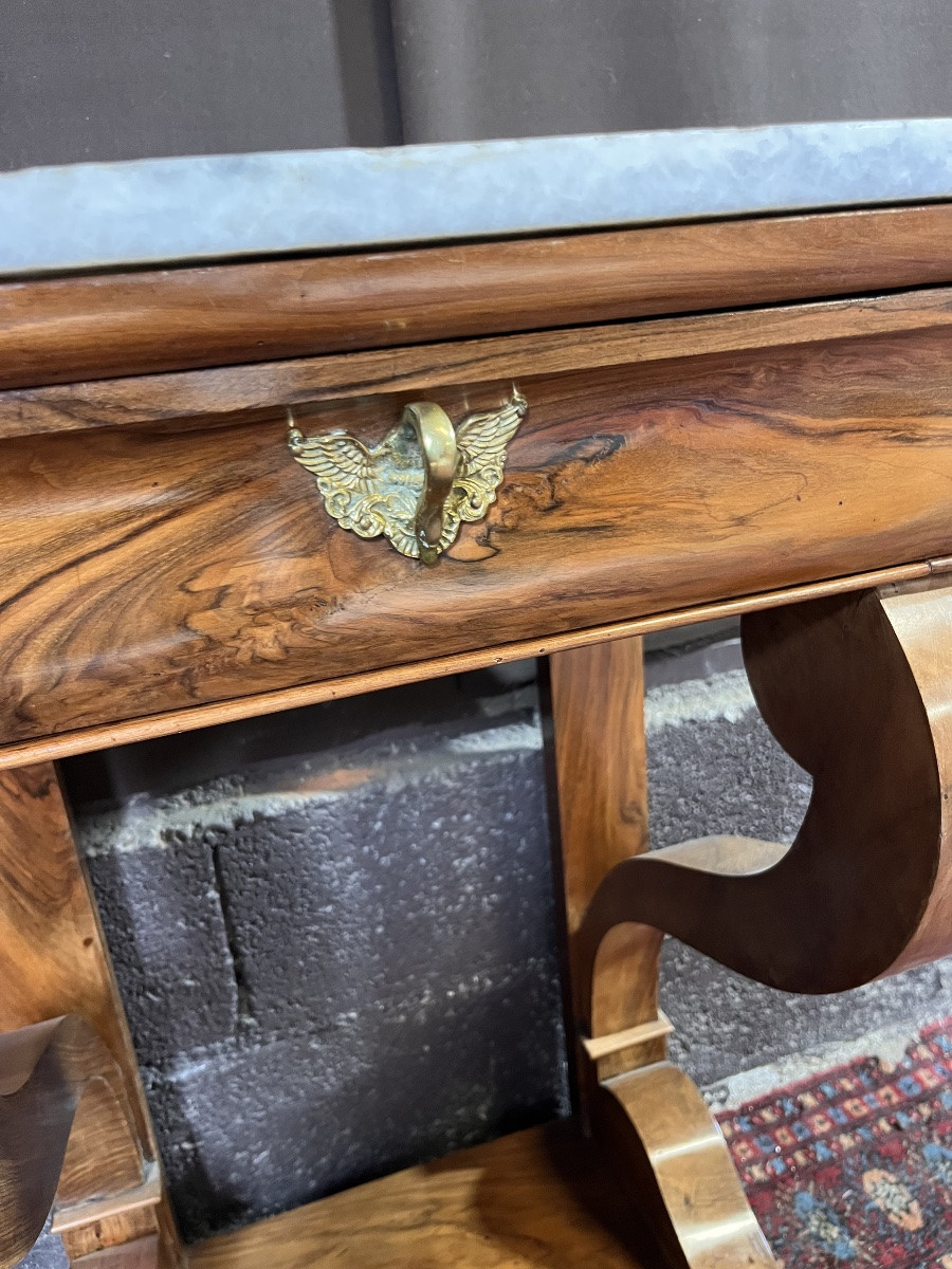 Petite console Louis Philippe en noyer -photo-3