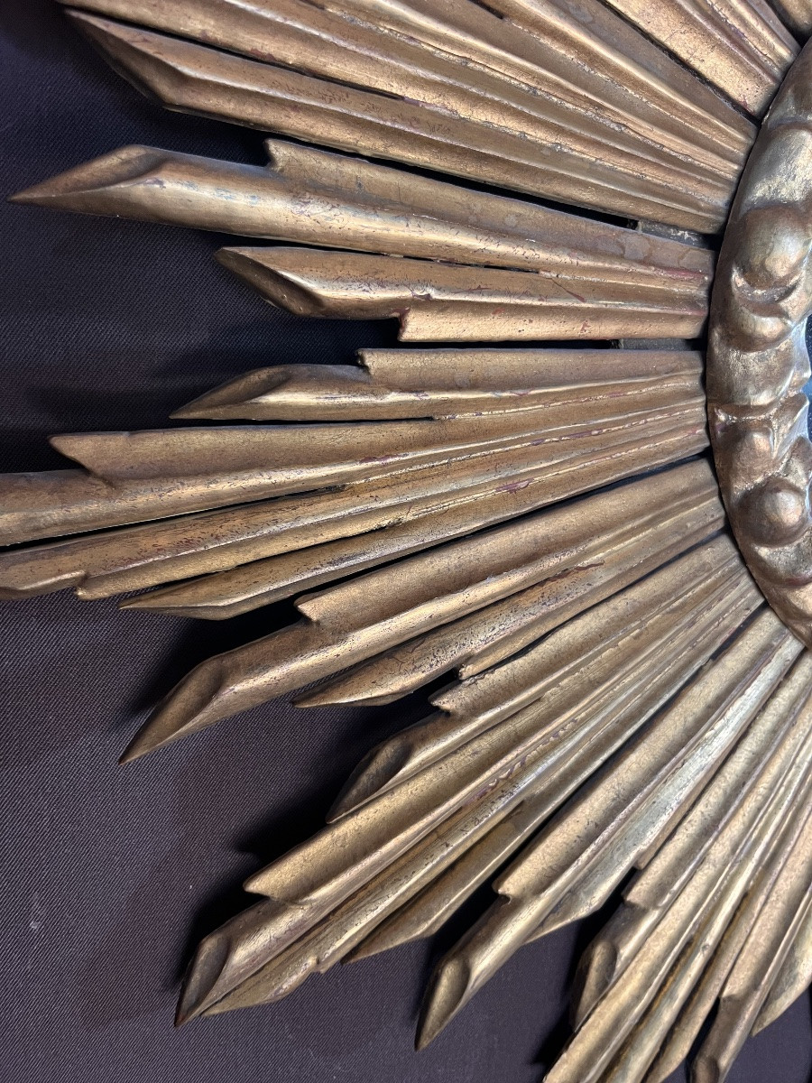 Sun Mirror In Gilded Wood -photo-2