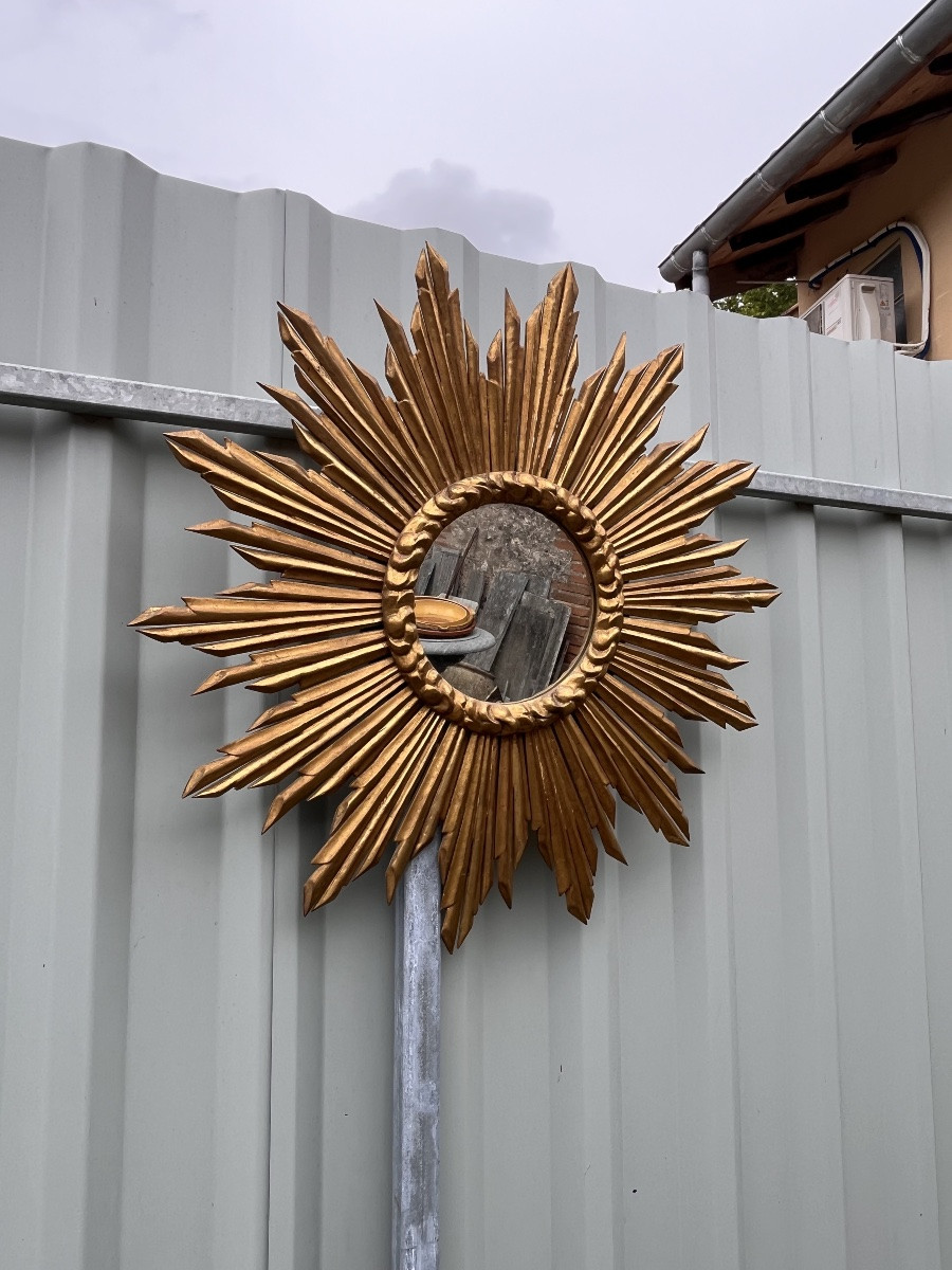 Sun Mirror In Gilded Wood -photo-4