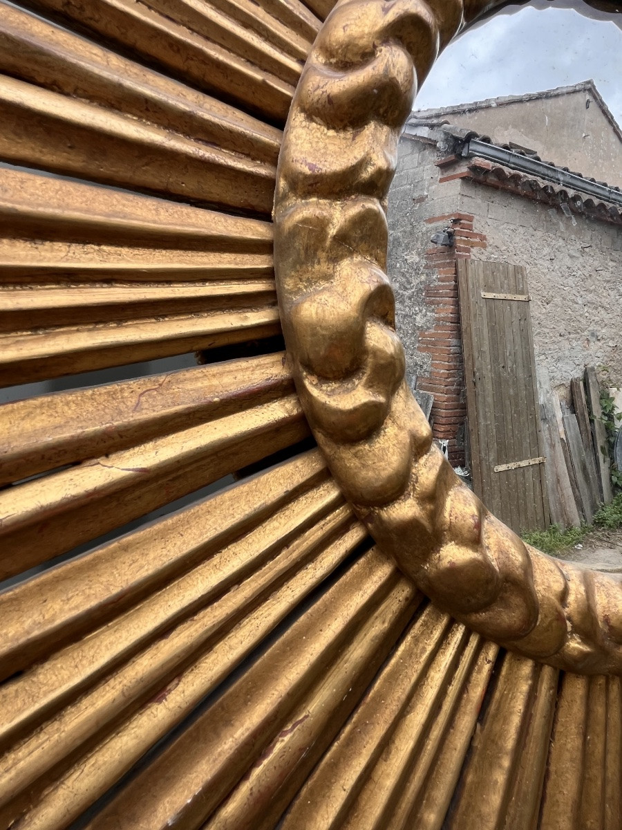 Sun Mirror In Gilded Wood -photo-5