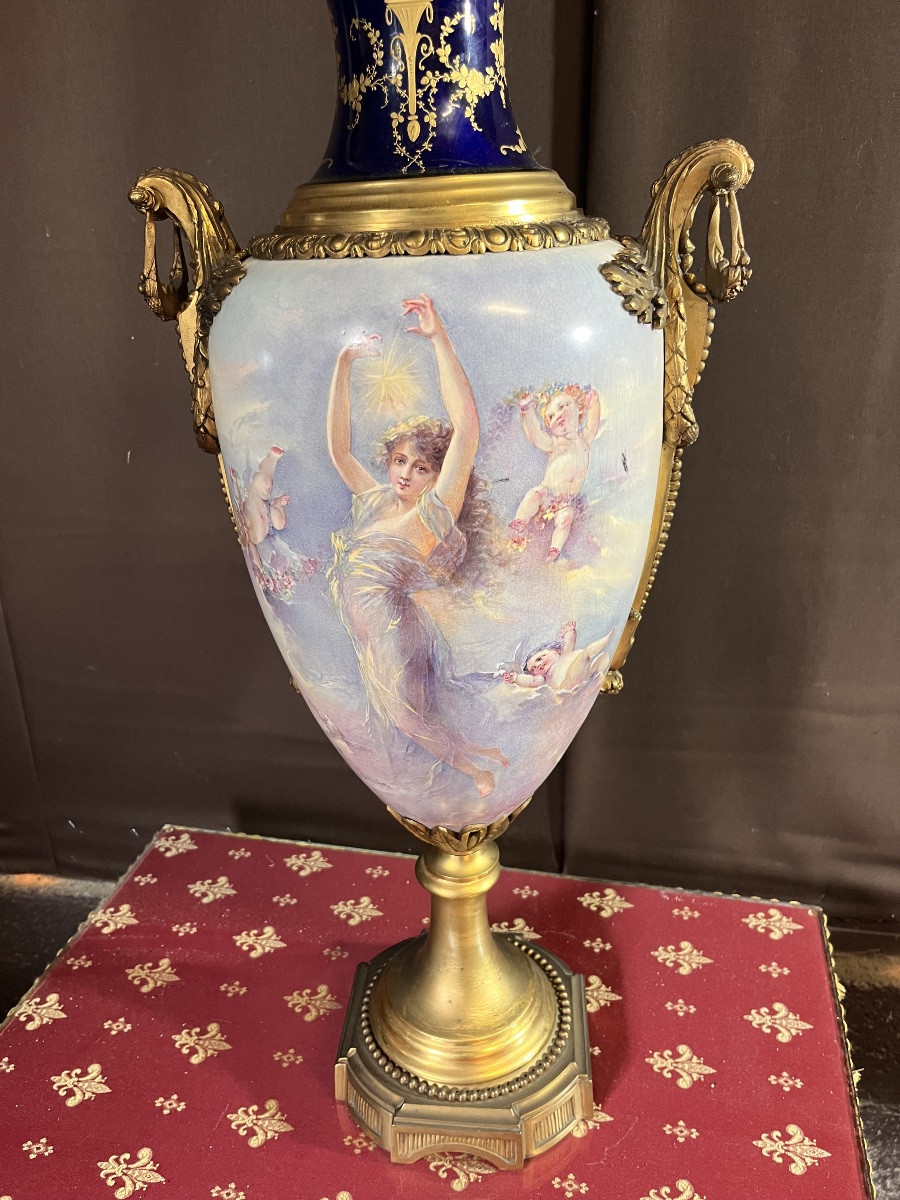 Important Sèvres Porcelain Vase (90cm)-photo-4