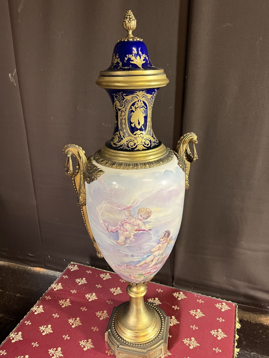 Important Sèvres Porcelain Vase (90cm)-photo-3