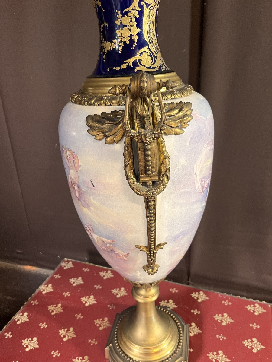 Important Sèvres Porcelain Vase (90cm)-photo-4
