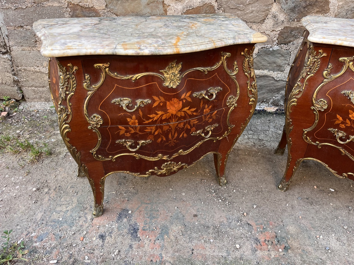 Paire de petites commodes de style Louis XV -photo-2