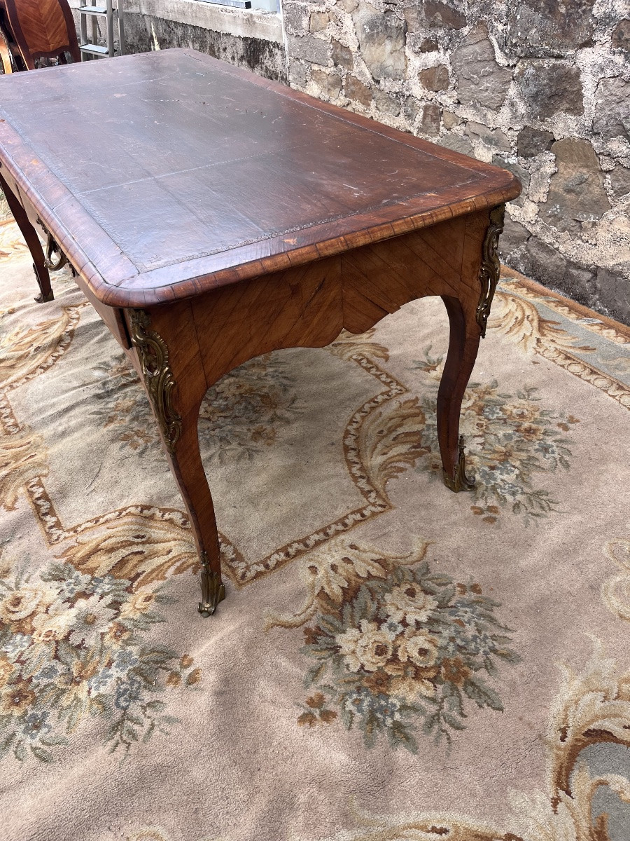 Ancien bureau plat d’époque Louis XV à restaurer -photo-4
