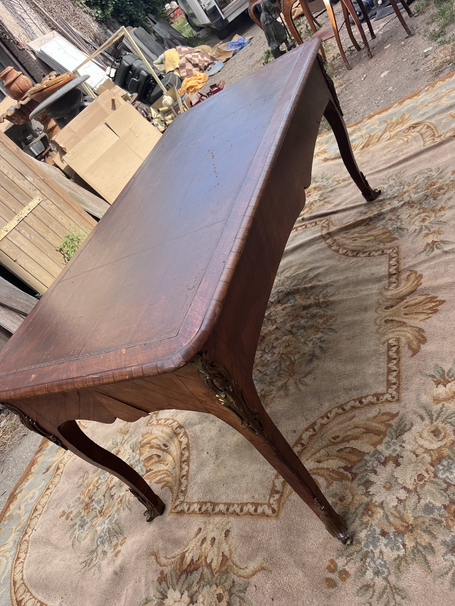 Ancien bureau plat d’époque Louis XV à restaurer -photo-1