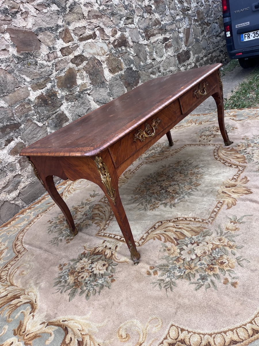Ancien bureau plat d’époque Louis XV à restaurer 