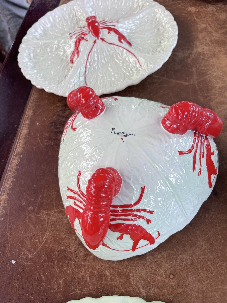 Service à poisson 18 pièces en porcelaine anglaise -photo-1