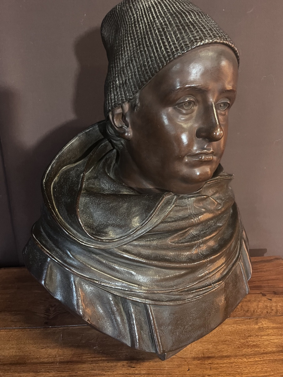 Terracotta Bust In The Spirit Of The Middle Ages -photo-2