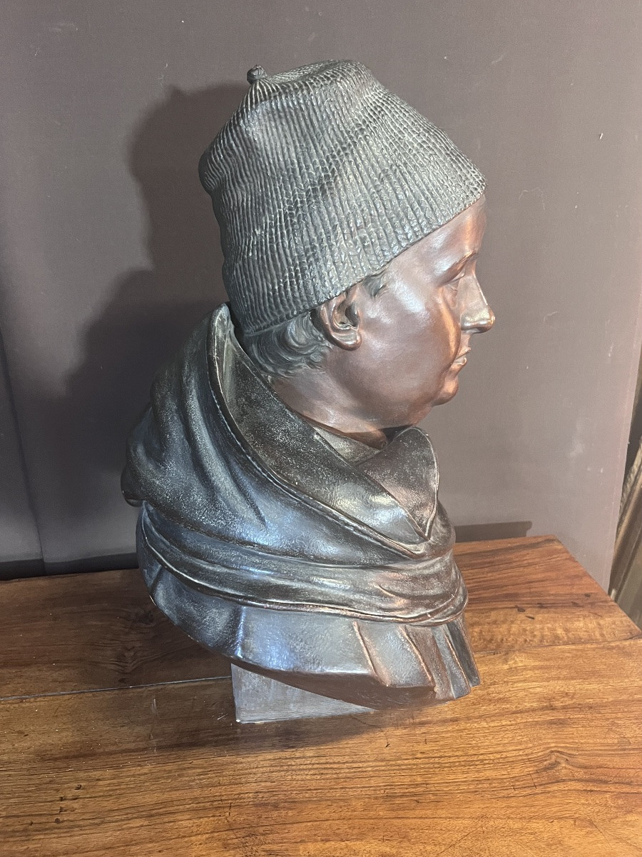 Terracotta Bust In The Spirit Of The Middle Ages -photo-3