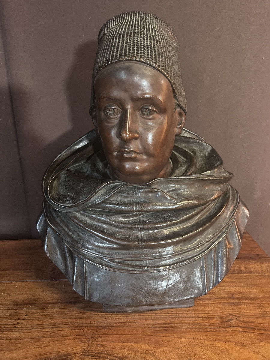 Terracotta Bust In The Spirit Of The Middle Ages 
