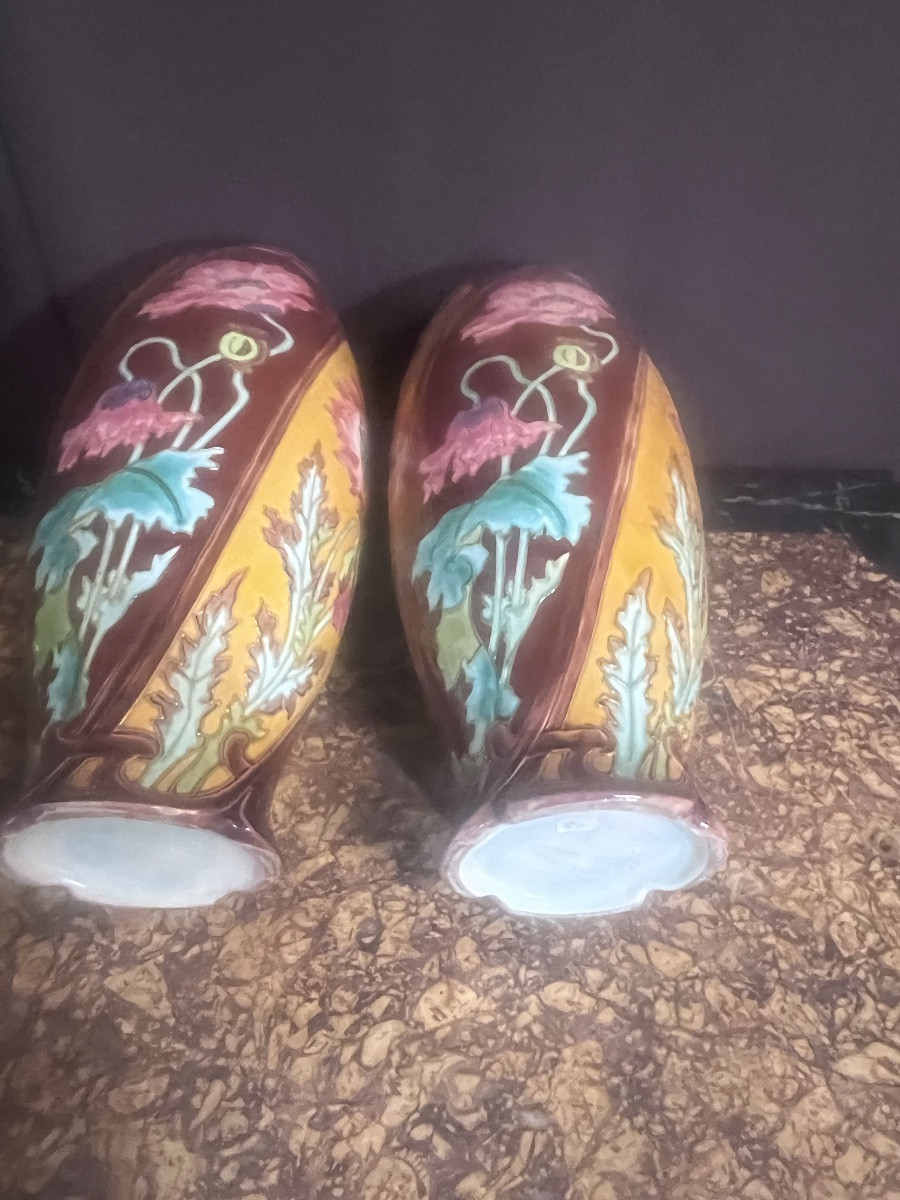 Pair Of Lonschamp Ceramic Vases-photo-4