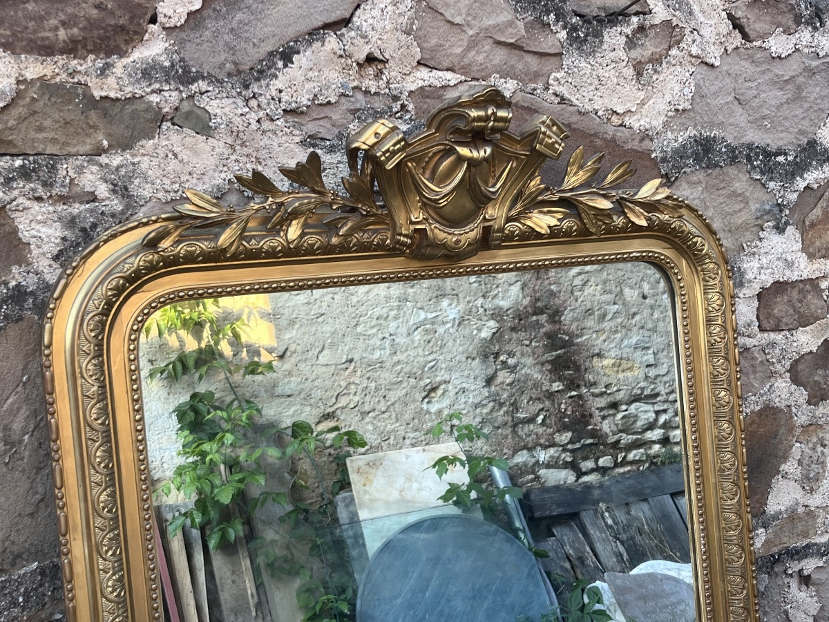 Miroir Louis Philippe à fronton (159/92cm)-photo-2