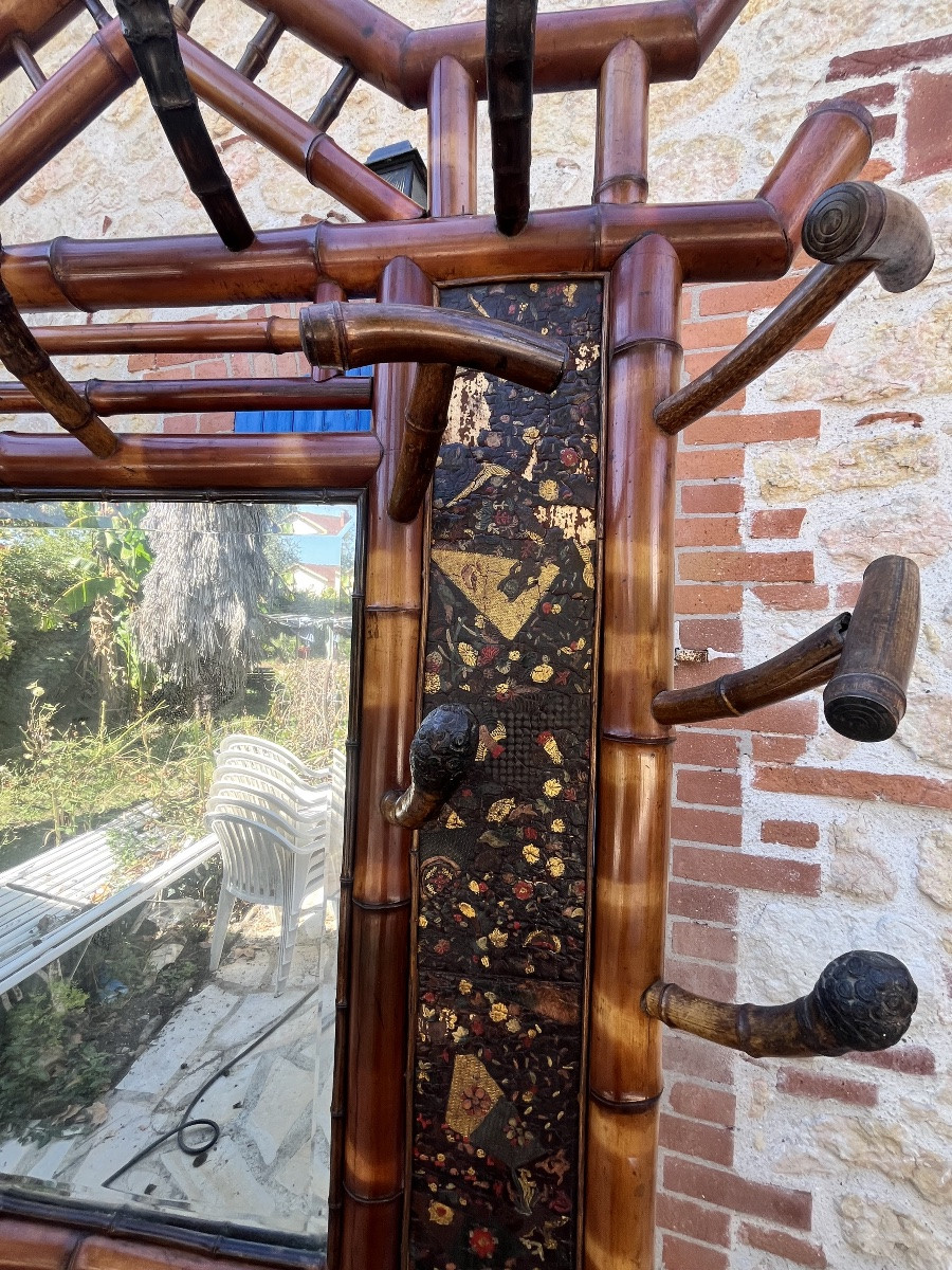 Bamboo Coat Rack In The Style Of Perret & Vibert -photo-2