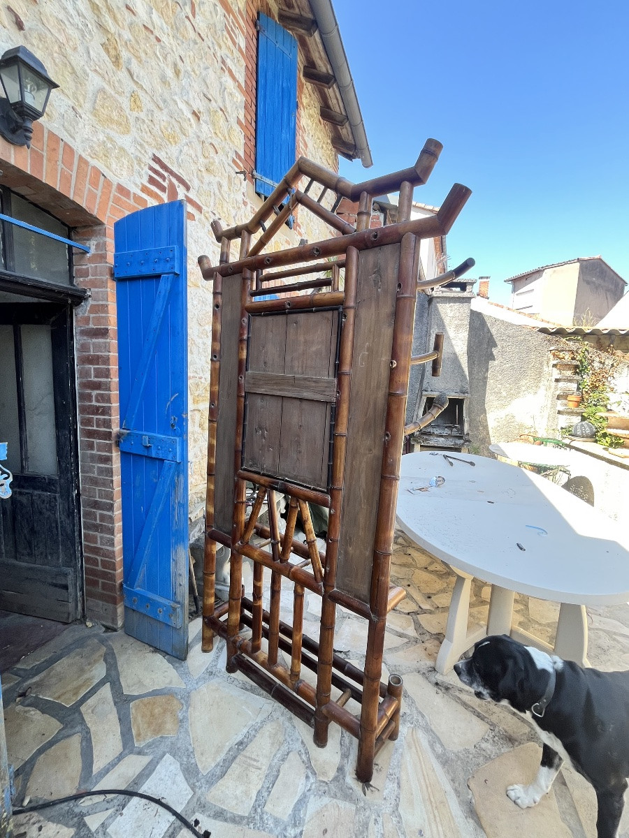 Bamboo Coat Rack In The Style Of Perret & Vibert -photo-4