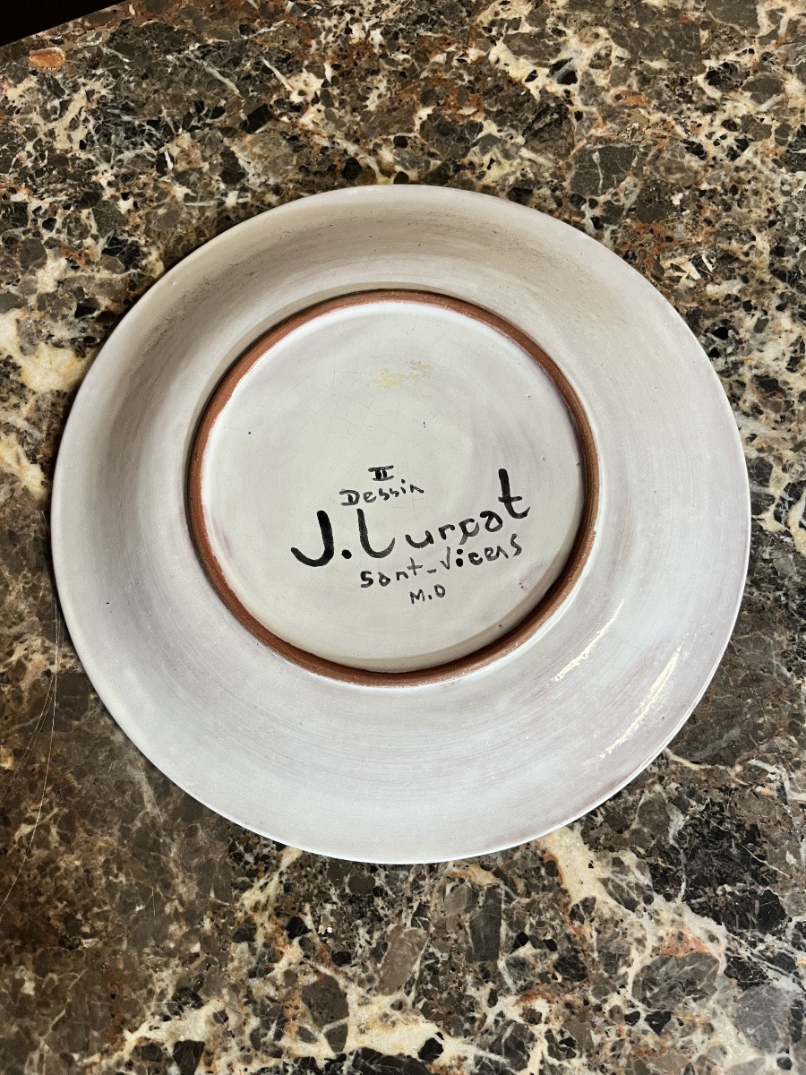 Assiette Jean Lurcat décor à la sirène (25cm)-photo-2
