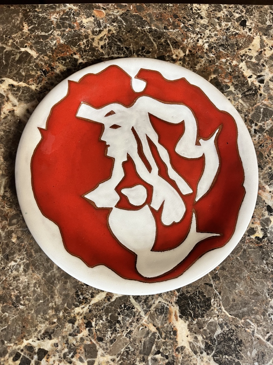 Assiette Jean Lurcat décor à la sirène (25cm)