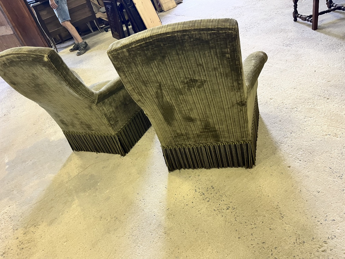 Paire de fauteuils crapauds Napoléon III -photo-3