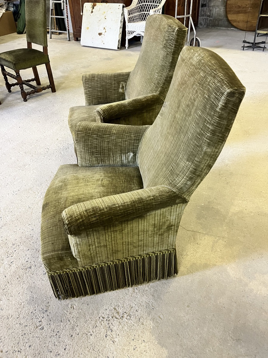 Paire de fauteuils crapauds Napoléon III -photo-4
