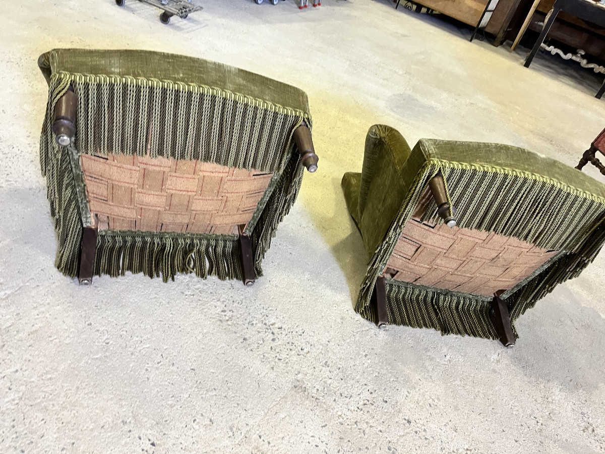 Paire de fauteuils crapauds Napoléon III -photo-1