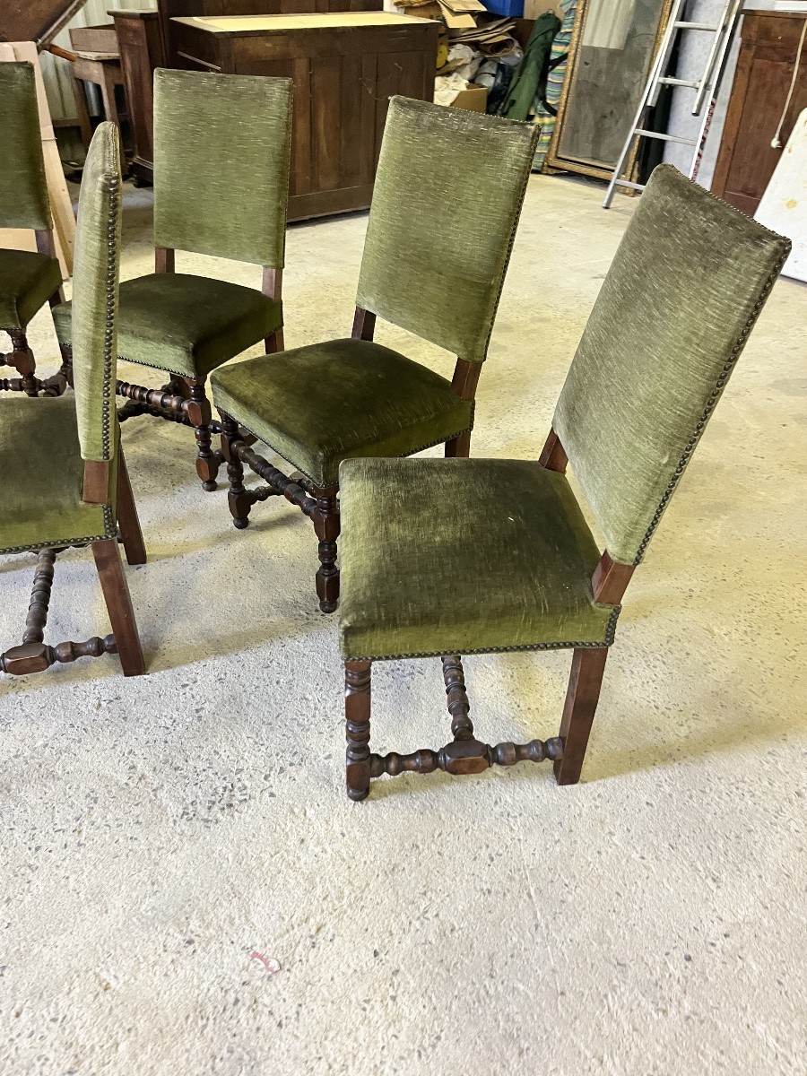Six Louis XIII Style Chairs -photo-3