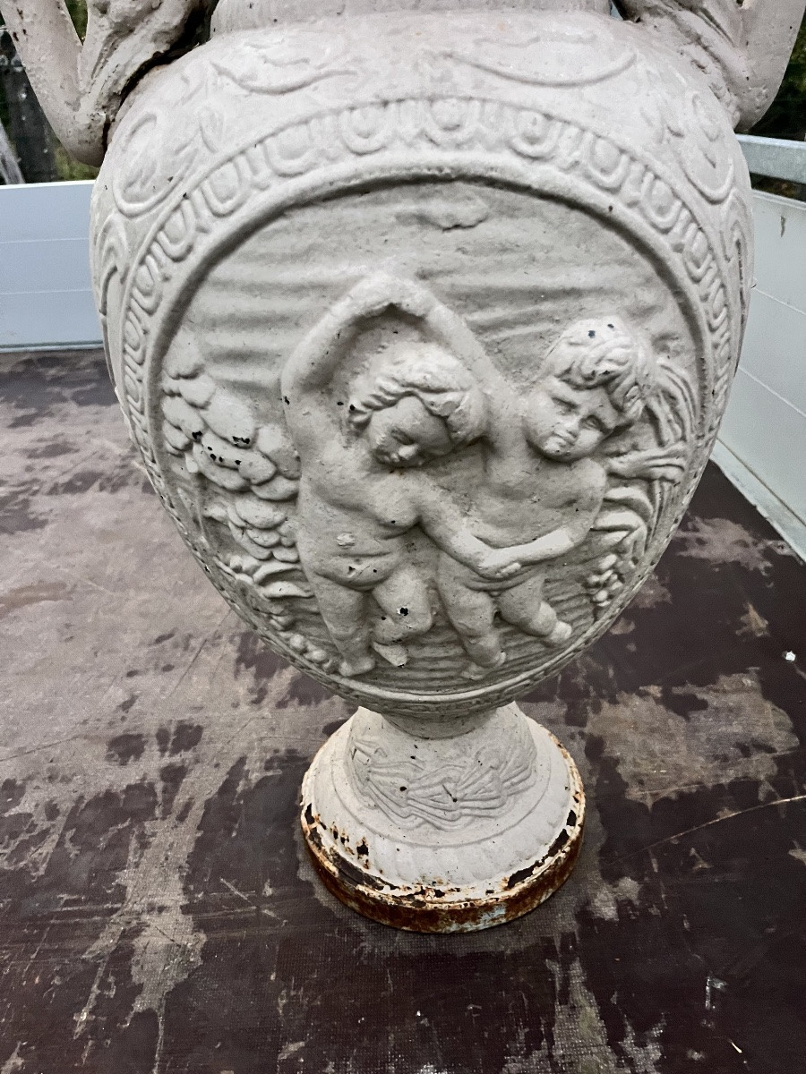 Vase en fonte XIXe -photo-2