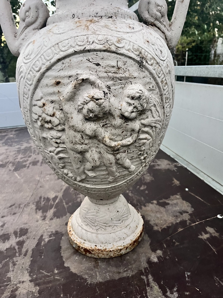 Vase en fonte XIXe -photo-4