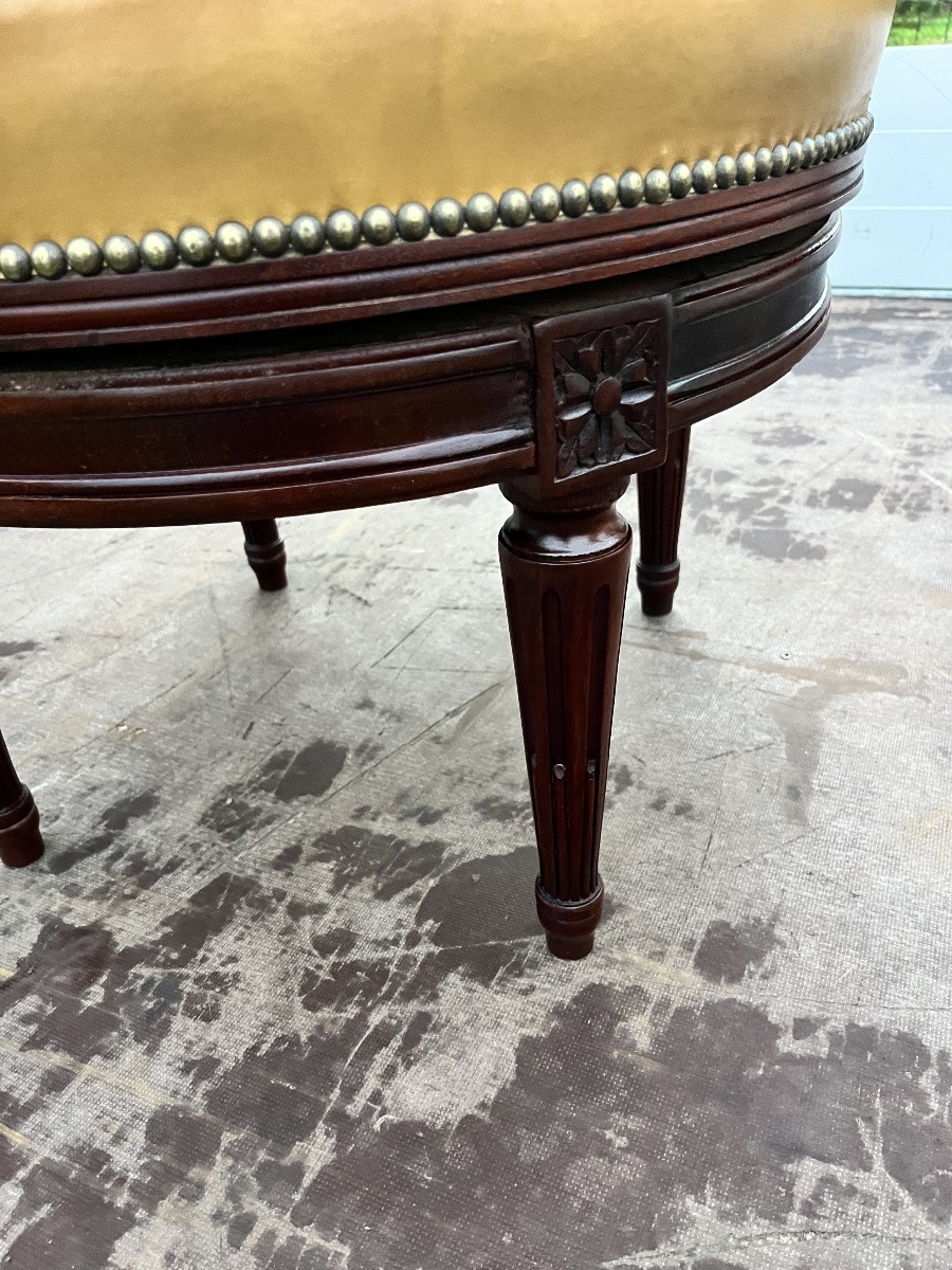 Fauteuil de bureau tournant de style Louis XVI -photo-2