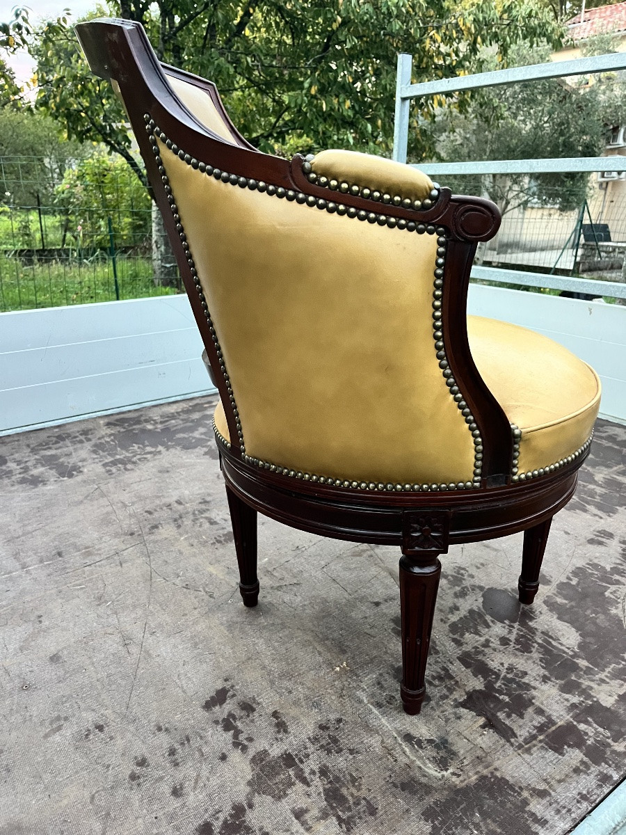 Fauteuil de bureau tournant de style Louis XVI -photo-3