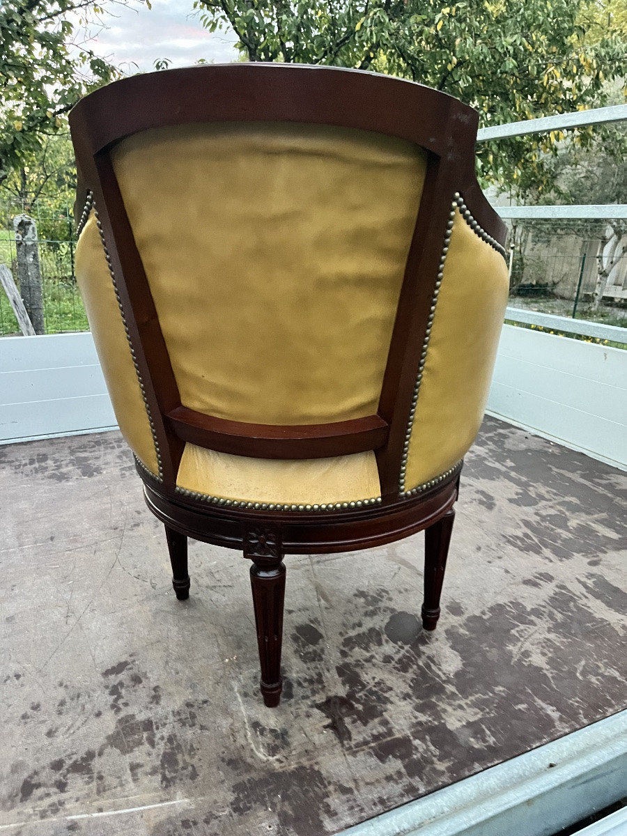 Fauteuil de bureau tournant de style Louis XVI -photo-4