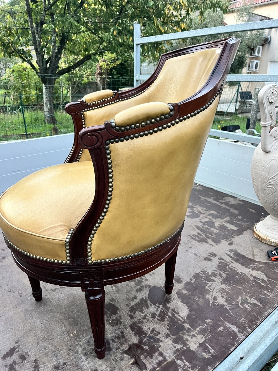 Fauteuil de bureau tournant de style Louis XVI -photo-1