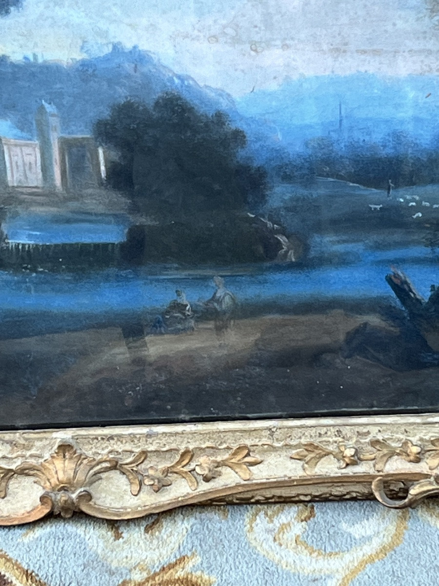 Pair Of 18th Century Gouaches With Ruins -photo-1